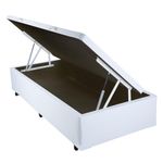 Cama Box Baú Solteiro 88x188x42 Premium Sintético Branco
