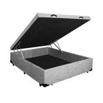 Cama Box Baú Casal Cinza Suede 42x138x188