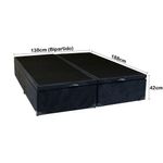 Cama Box Baú Casal Em Sued Preto Bipartido Com Pistão A Gás - 138x188
