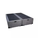 Cama Box Baú Casal Em Sued Cinza Bipartido - 138x188