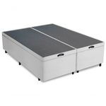Cama Box Baú Queen Bipartido Branco Sintético 42x158x198