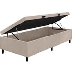 Cama Box Baú Solteiro Bege 188x88 Premium