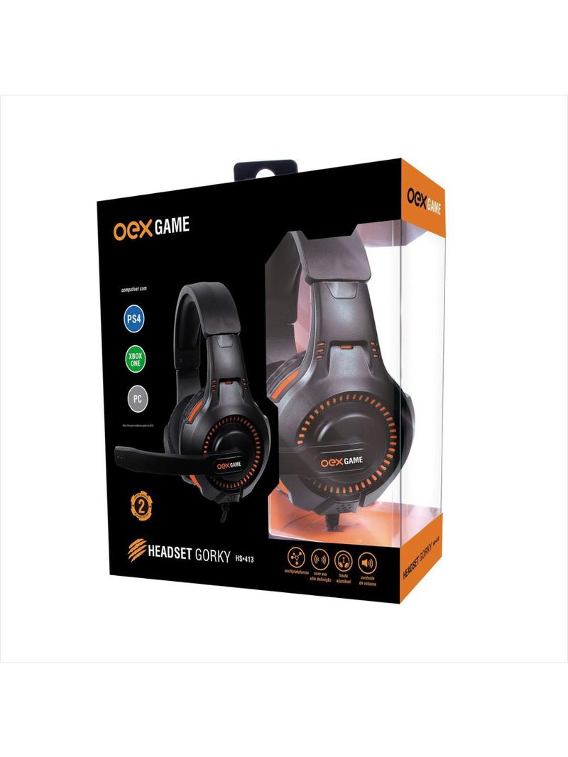 Headset gamer multiplataforma - gorky hs413 - oexgame preto