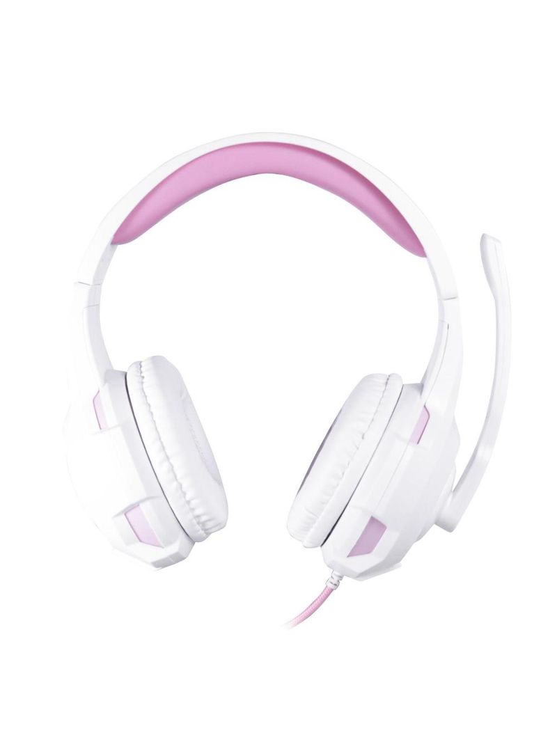 Headset gamer multiplataforma- gorky hs413 - oexgame branco e rosa