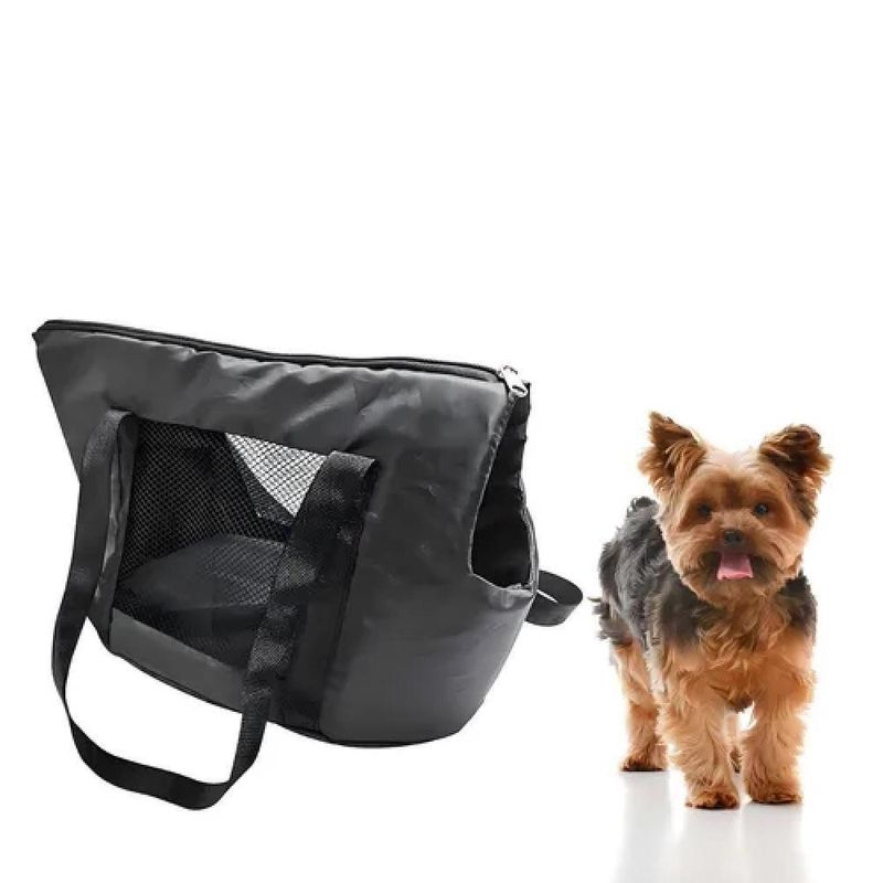 Bolsa Mochila Preta Pet Dobravel Viagem Passeio Carro