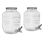 Suqueira Dupla Vidro 10 Litros Com Suporte Kit Conjunto Dispenser Refresqueira