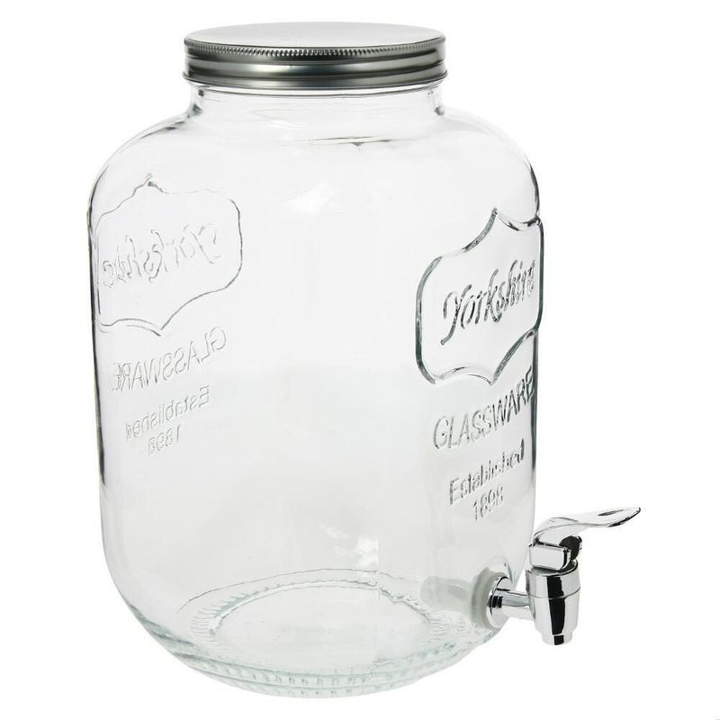 Suqueira Dupla Vidro 10 Litros Com Suporte Kit Conjunto Dispenser Refresqueira