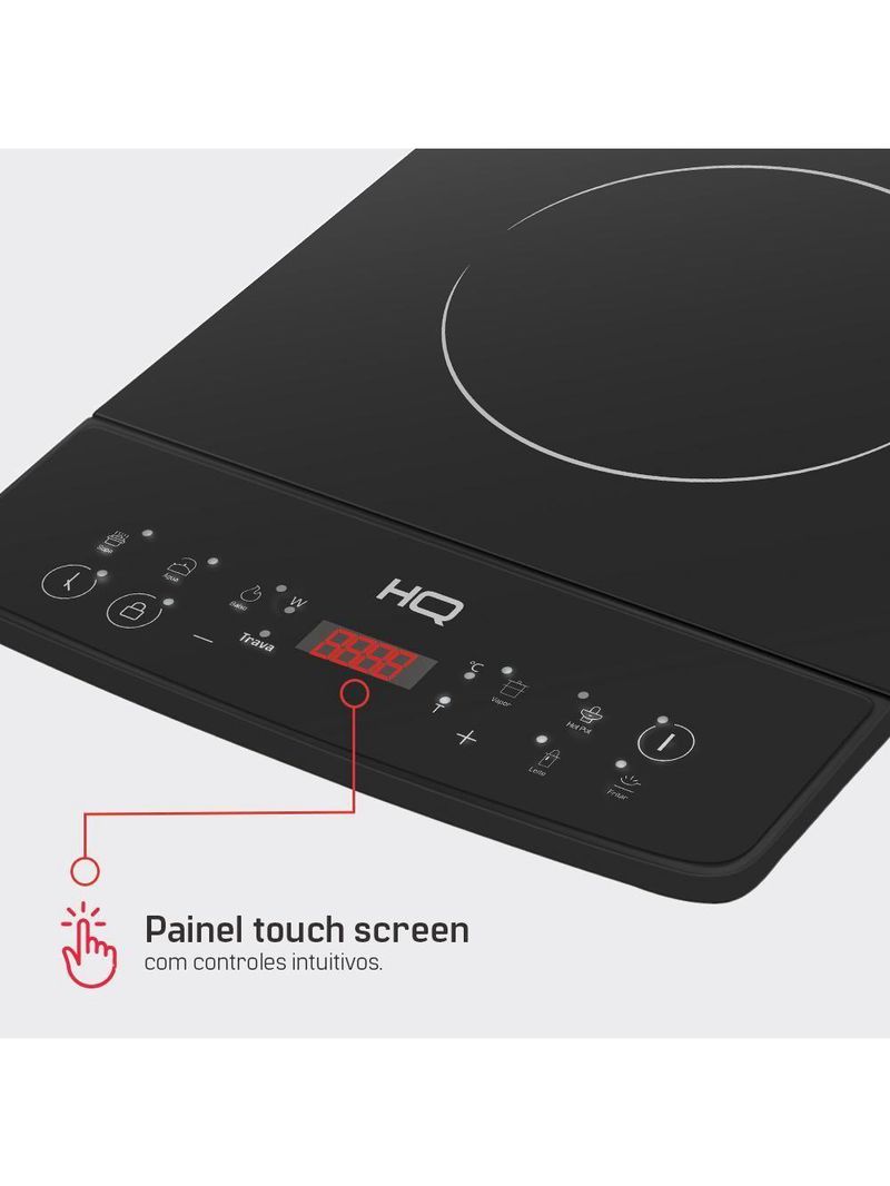 Cooktop de Indução HQ 1 Boca Portátil 2000W Preto HQ-IDS2001 220V
