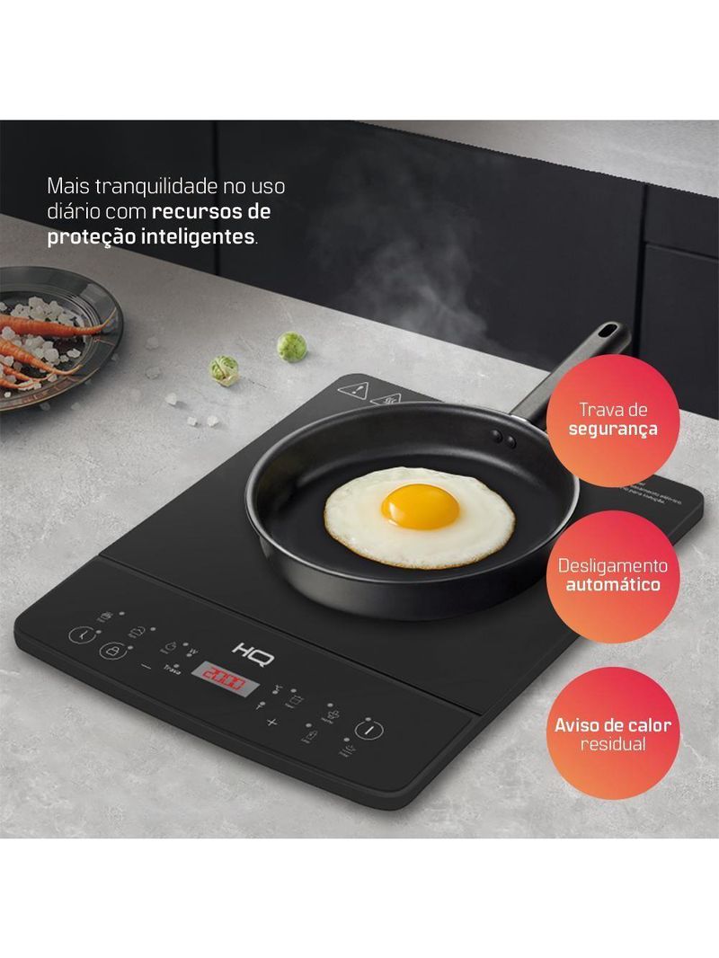 Cooktop de Indução HQ 1 Boca Portátil 2000W Preto HQ-IDS2001 220V