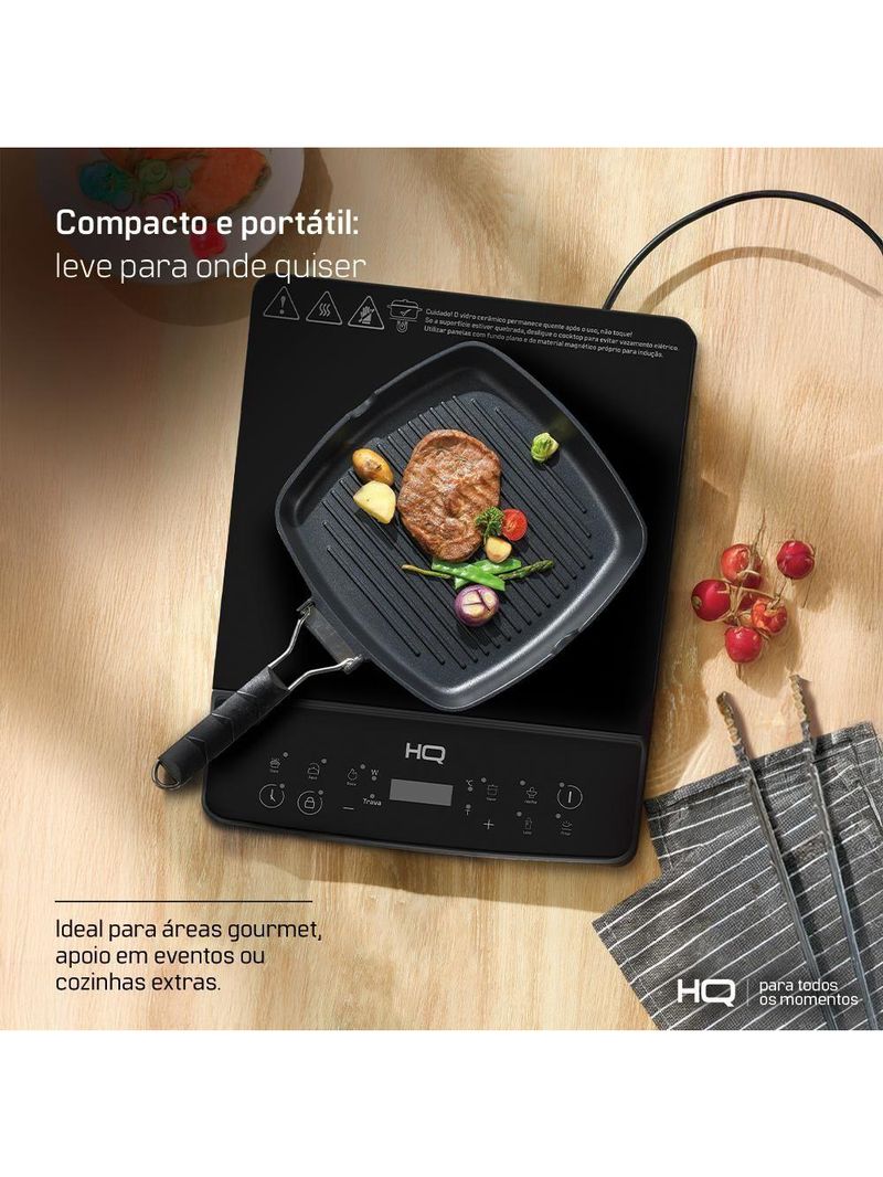 Cooktop de Indução HQ 1 Boca Portátil 2000W Preto HQ-IDS2001 220V