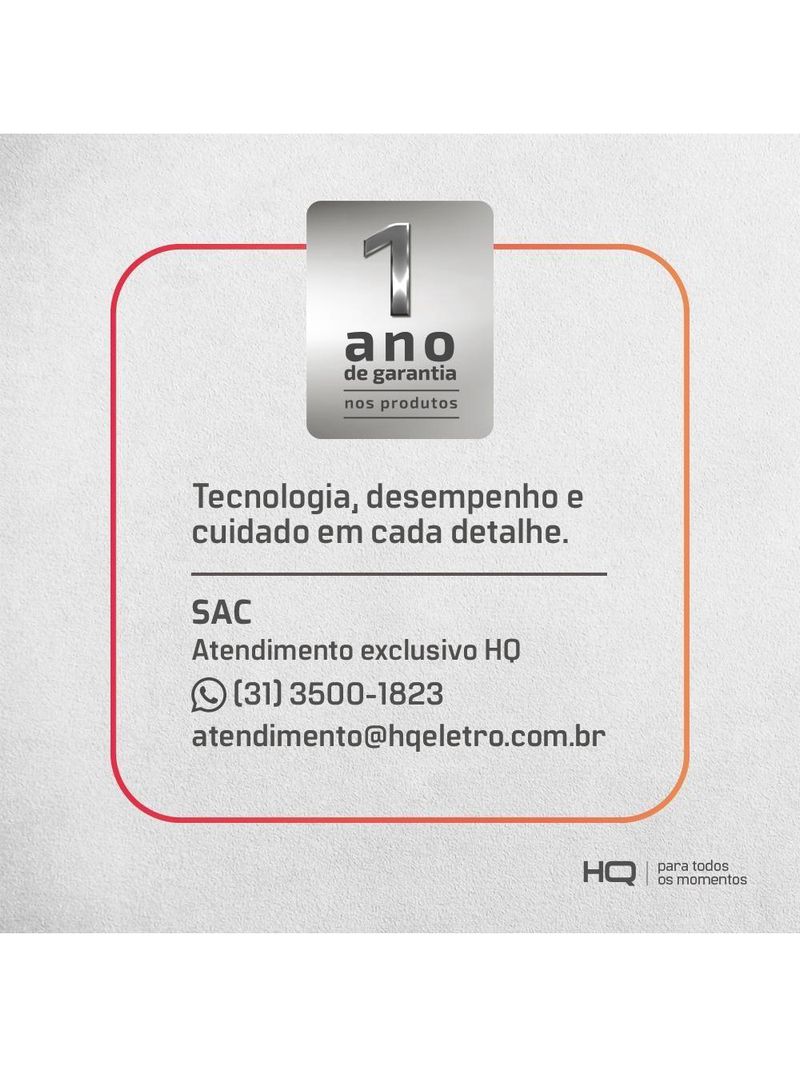 Cooktop de Indução HQ 1 Boca Portátil 2000W Preto HQ-IDS2001 220V