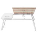 Suporte Para Notebook Mesa Madeira Dobravel Branca
