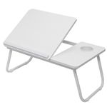 Suporte Para Notebook Mesa Em Madeira Cama Ajustavel Multifuncional Branca