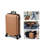 Mala Viagem Rigida Abs Bordo Pequena Giro 360 Mao Padrao Dourado