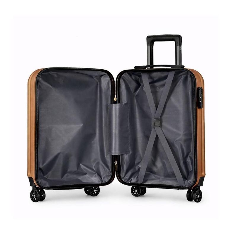 Mala Viagem Rigida Abs Bordo Pequena Giro 360 Mao Padrao Dourado