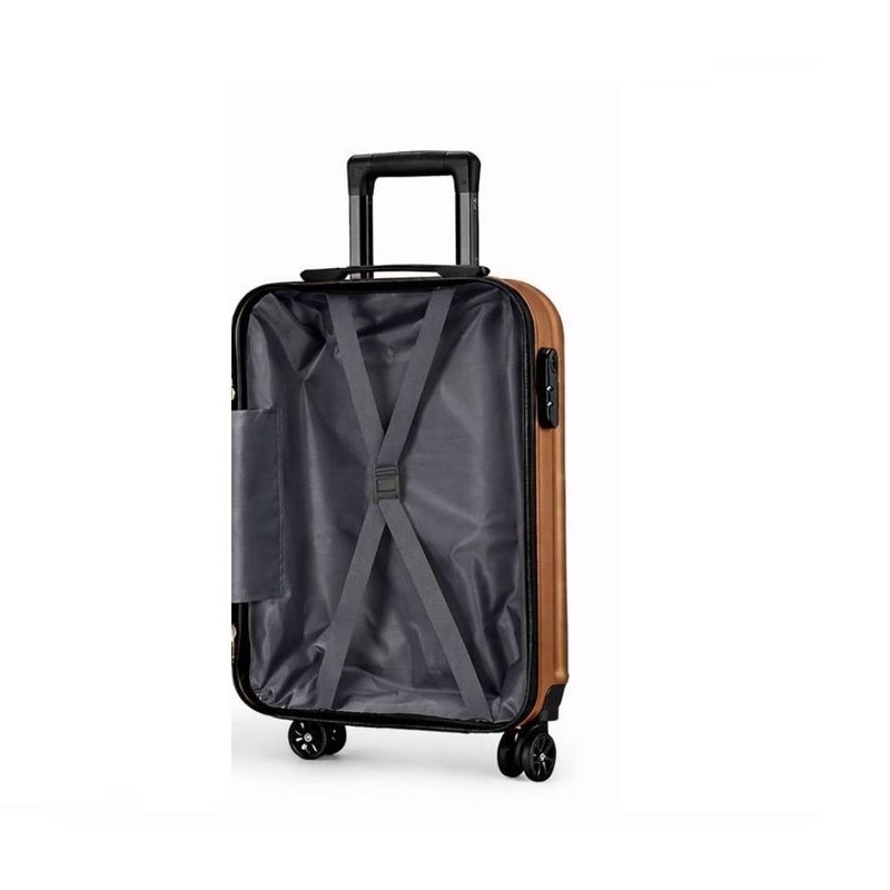 Mala Viagem Rigida Abs Bordo Pequena Giro 360 Mao Padrao Dourado