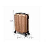 Mala Viagem Rigida Abs Bordo Pequena Giro 360 Mao Padrao Dourado