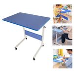 Mesa Com Rodinhas Azul Altura Ajustavel Multiuso