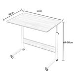 Mesa Com Rodinhas Azul Altura Ajustavel Multiuso
