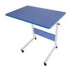 Mesa Com Rodinhas Azul Altura Ajustavel Multiuso