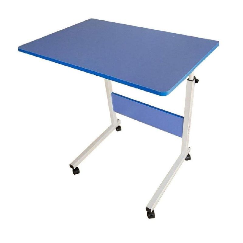 Mesa Com Rodinhas Azul Altura Ajustavel Multiuso
