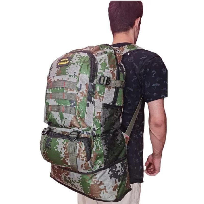 Mochila Resistente Impermeavel Camuflada Grande 5 Bolsos Camping Trilha Aventura Viagem