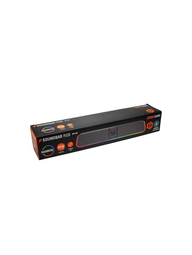 Sound bar gamer rgb preto sp107 oex