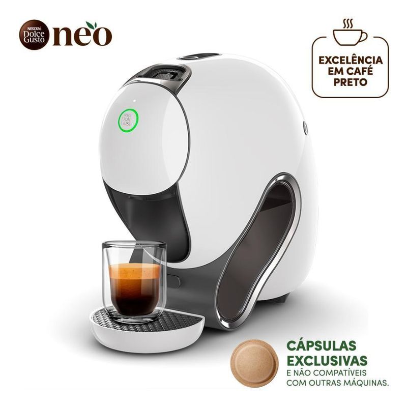 Cafeteira Dolce Gusto Neo para Cafés Pretos com Cápsulas Compostáveis Branco 110V