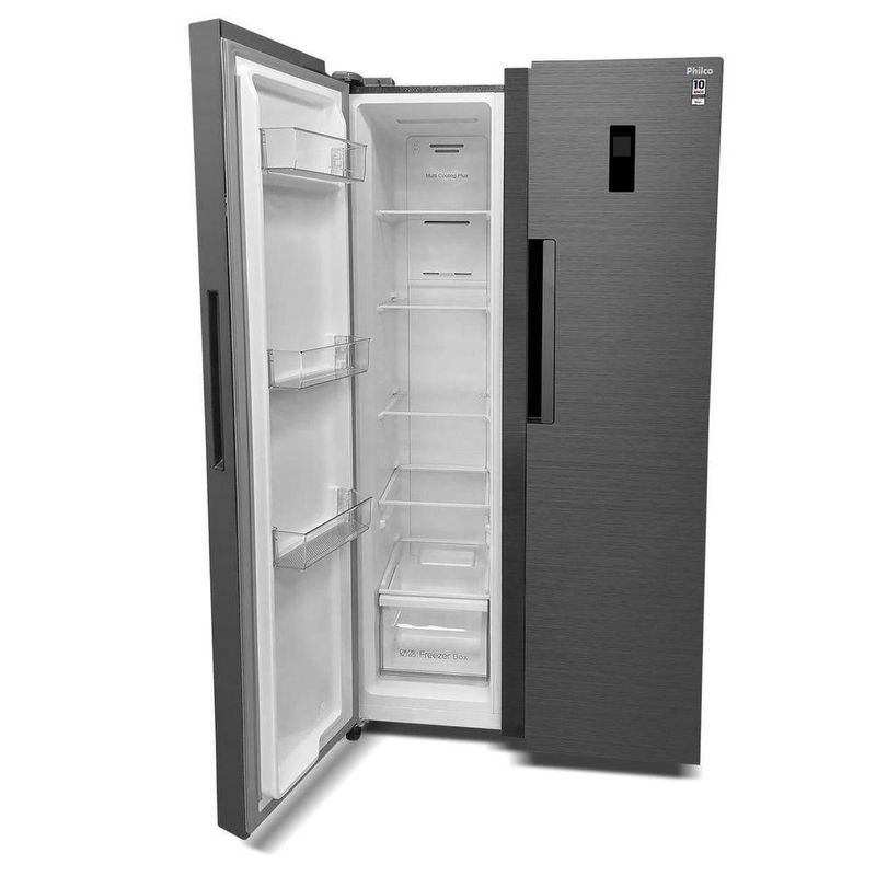 Geladeira 460L Philco Inverter Side By Side Inox PRF46C 220V