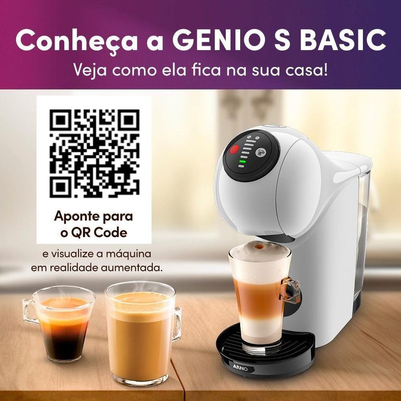 Cafeteira Dolce Gusto Genio S Basic Branco para Cápsulas com Painel LED 220V