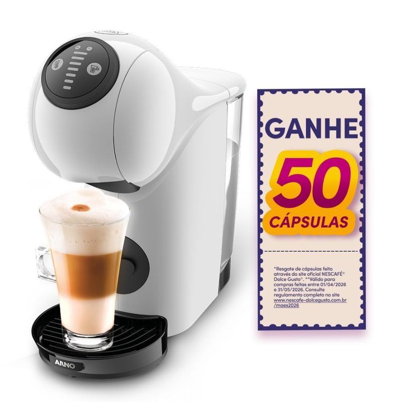 Cafeteira Dolce Gusto Genio S Basic Branco para Cápsulas com Painel LED 220V