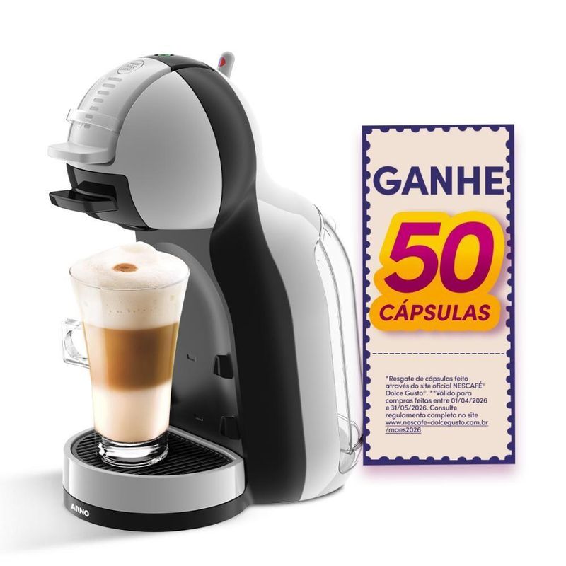 Cafeteira Dolce Gusto Mini Me Cinza e Preta Automatica para Capsulas 220V