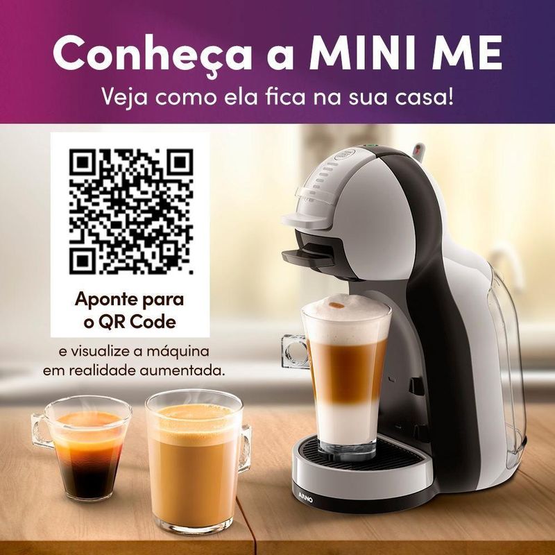 Cafeteira Dolce Gusto Mini Me Cinza e Preta Automatica para Capsulas 220V