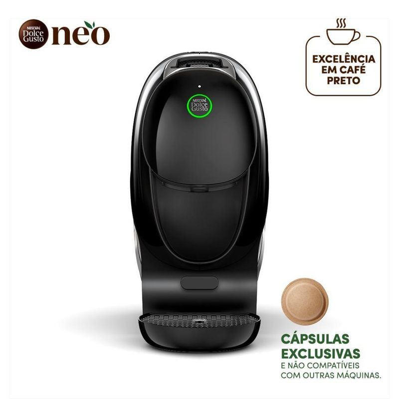 Cafeteira Dolce Gusto Neo Exclusiva Cafés Pretos Nescafé Preta Onyx 220V