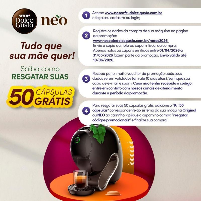 Cafeteira Dolce Gusto Neo Exclusiva Cafés Pretos Nescafé Preta Onyx 220V