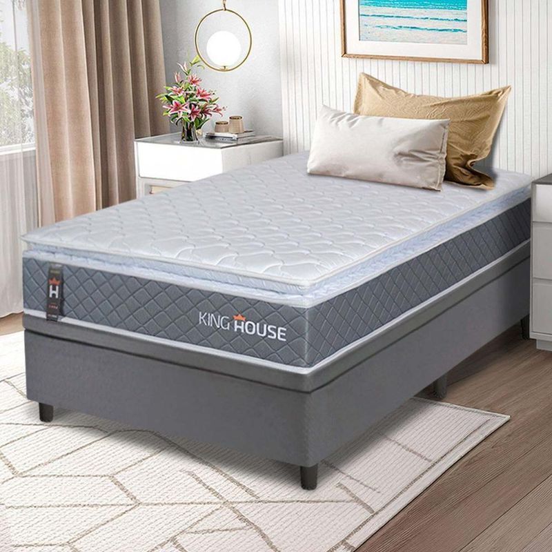 Cama Box Baú Luanda Espuma D28 Solteirão 96x203 King House