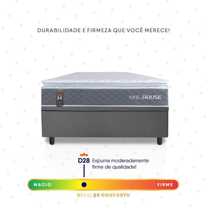 Cama Box Baú Luanda Espuma D28 Solteirão 96x203 King House
