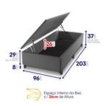 Cama Box Baú Luanda Espuma D28 Solteirão 96x203 King House