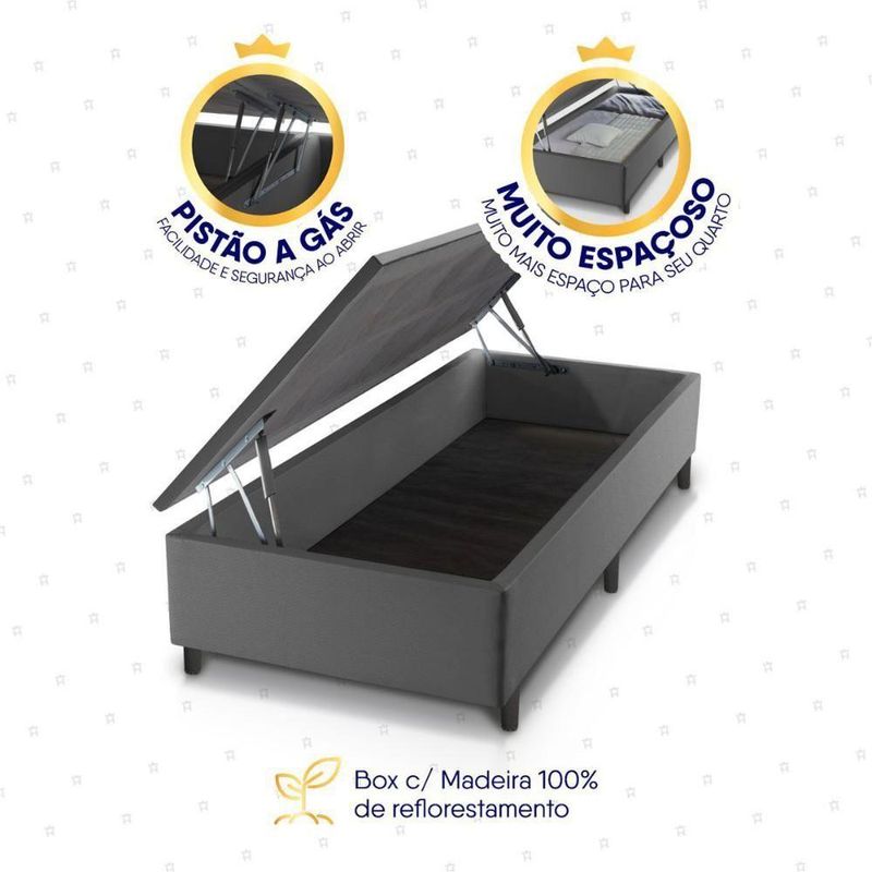 Cama Box Baú Luanda Espuma D28 Solteirão 96x203 King House