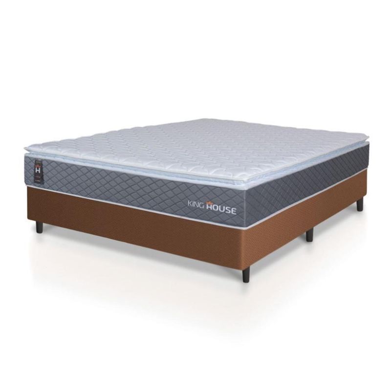 Cama Box Argel Espuma D33 Casal 138x188 Marrom King House