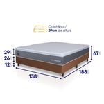 Cama Box Argel Espuma D33 Casal 138x188 Marrom King House