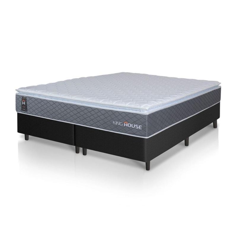 Cama Box Argel Espuma D33 Queen 158x198 Preto King House