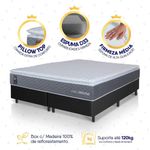 Cama Box Argel Espuma D33 Queen 158x198 Preto King House