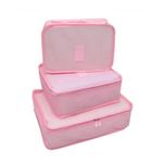 Conjunto Organizador Mala 6 Em 1 Rosa Viagem Organização