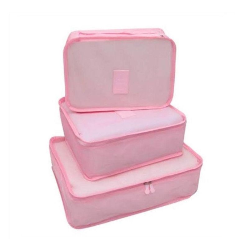 Conjunto Organizador Mala 6 Em 1 Rosa Viagem Organização
