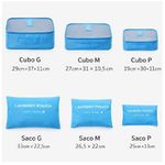 Conjunto Organizador De Mala 6 Peças Azul Zíper Ideal Viagem