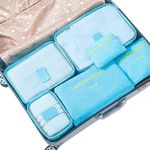 Conjunto Organizador De Mala 6 Peças Azul Zíper Ideal Viagem