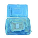 Conjunto Organizador De Mala 6 Peças Azul Zíper Ideal Viagem