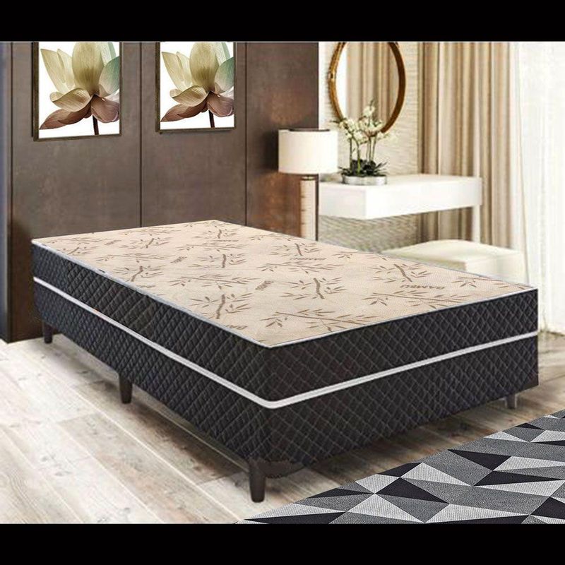 Cama Box Solteiro Conjugada Ortopédica Bambu 88x188