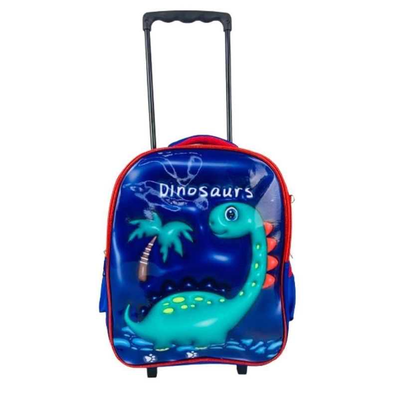 Conjunto Mochila Rodinha Lancheira Estojo Dinossauro Escolar
